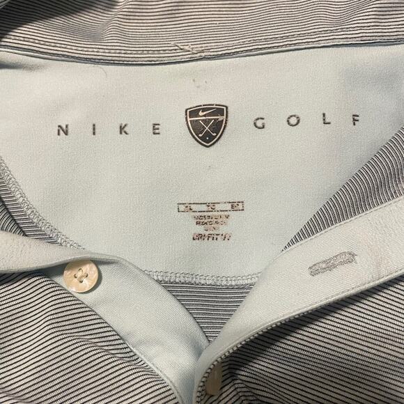 Nike Golf Blue Gray Striped Polo Sz XL - Picture 4 of 8